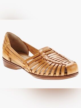 Tejidas brown leather Women's Woven Slip-On flats